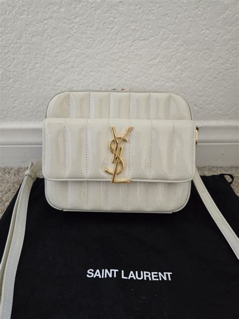 coffee beige ysl camera bag|YSL patent leather camera bag.